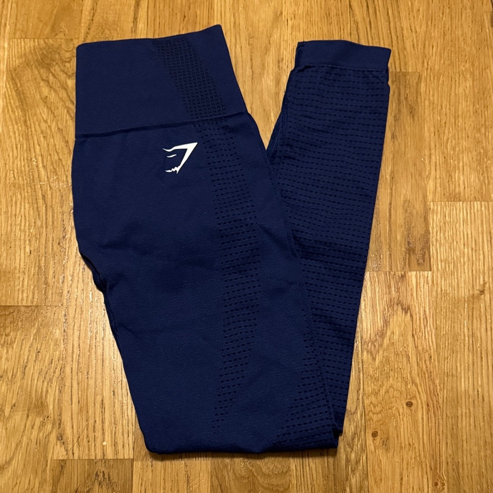 Gymshark Navy Blue Leggings with Logo